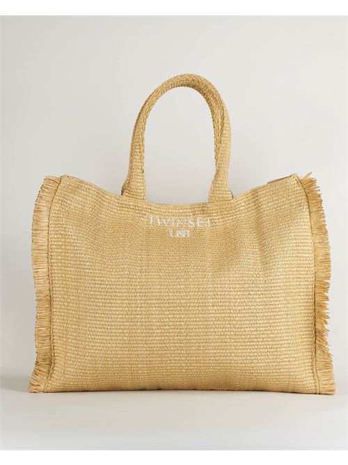 Shopper bag with fringes and logo Twinset TWIN SET | Bag | LM8AFF193